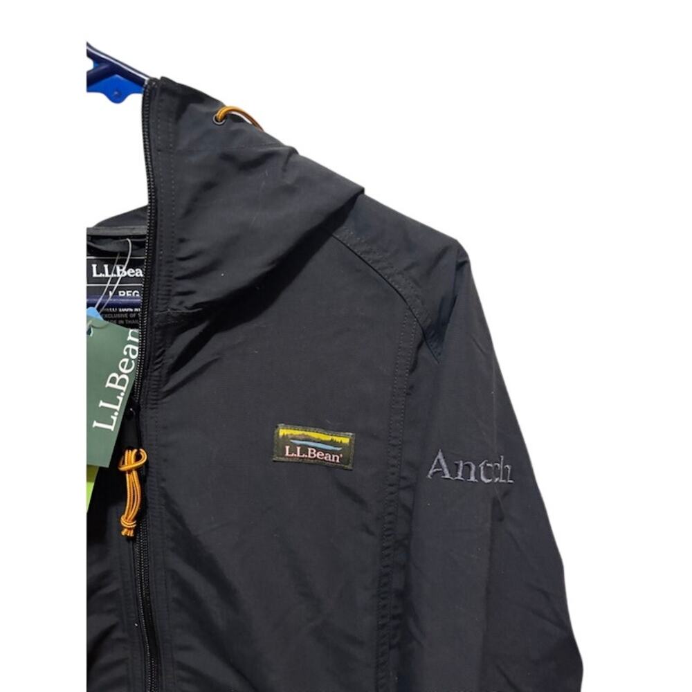 NWT L.L.Bean Anorak Windbreaker Jacket Mens Large Antech Embroidered Black - Picture 2 of 9